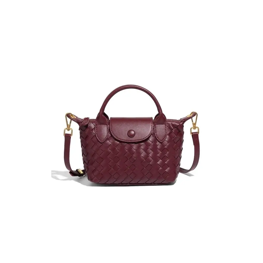 

Free ShippingSmall Vegan Leather Crossbody Bags For Women, Mini Woven Dumpling Handbag, Cute Top Handle Shoulder Purse For Trave