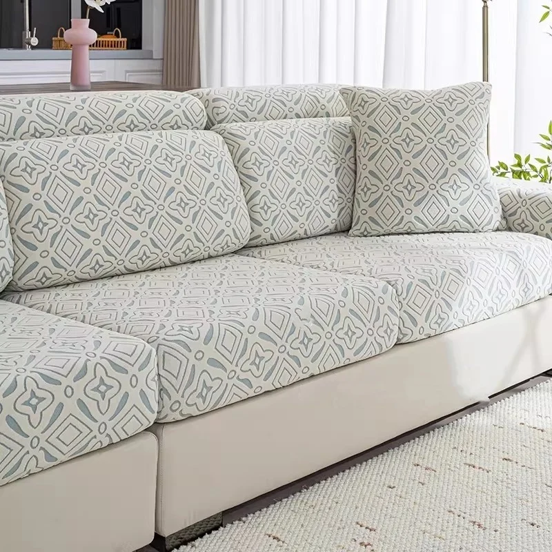 Sectional Slipcovers 1/2/3/4 Seat Sofa Cover Elastic Anti-slip Couch Cushion Covers L-shape Chaise Lounge Cover Protector
