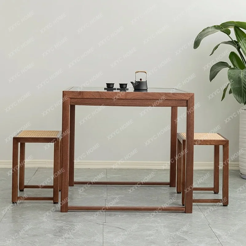 

L Simple Square Table Home Use All Solid Wood Square Table Tea Table Small Apartment