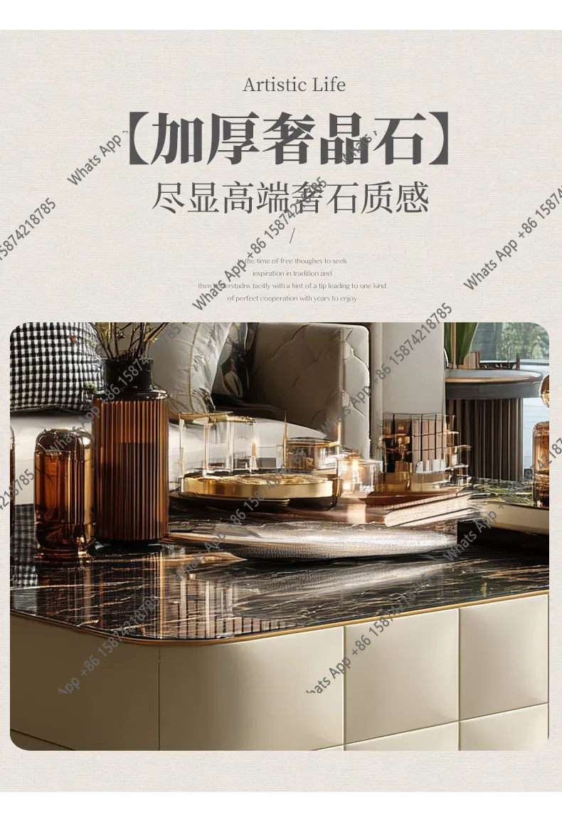 Light luxury super crystal stone coffee table large apartment living room home creative modern high-end tea table