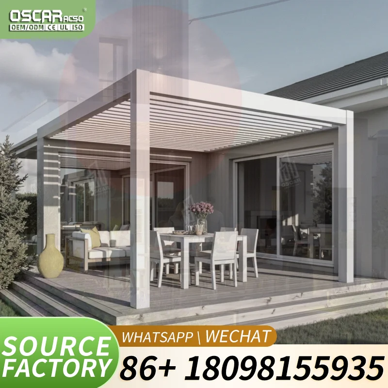 Modern Garden Aluminum Frame Double Roof Hardtop Gazebo for Outdoor Patio and Backyard pergola