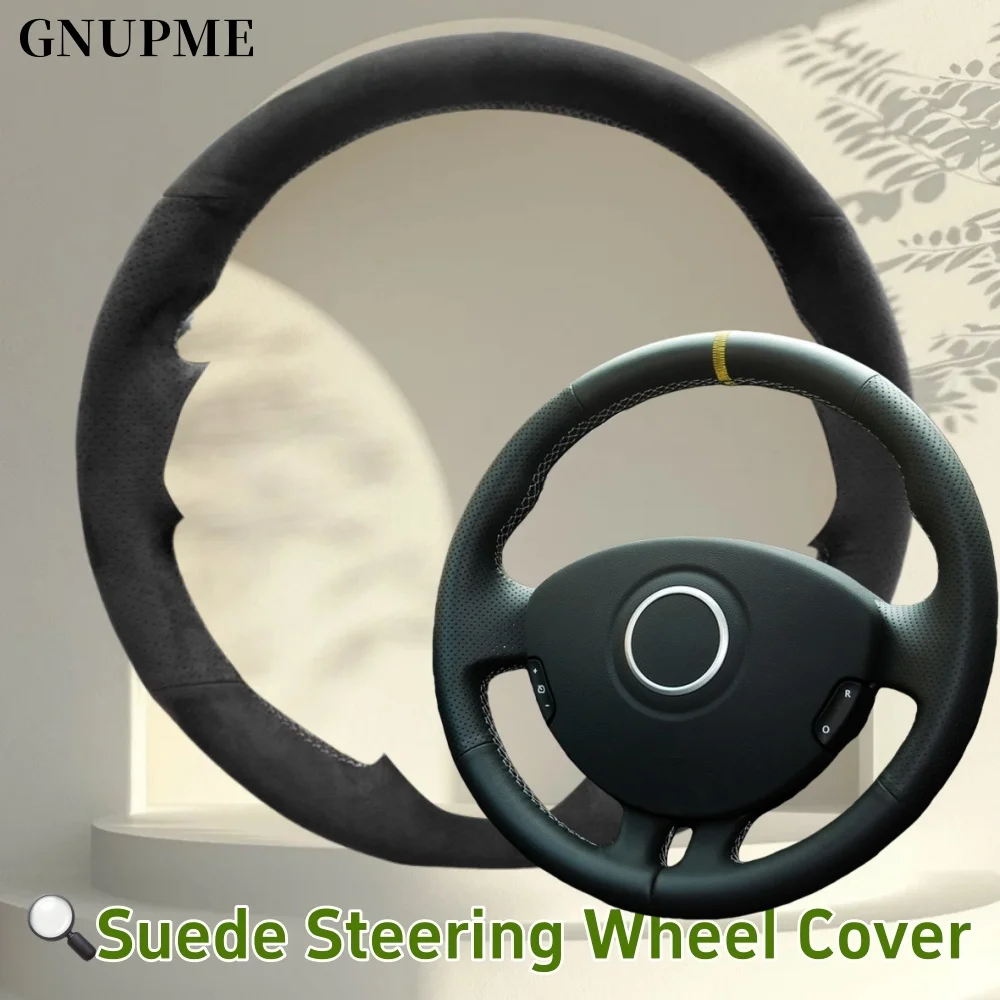 Custom Car Steering Wheel Braid Cover Suede For Renault Clio 3 Clio Dynamics 2008 2009 Clio Mk 3 Steering Wrap Car Accessories