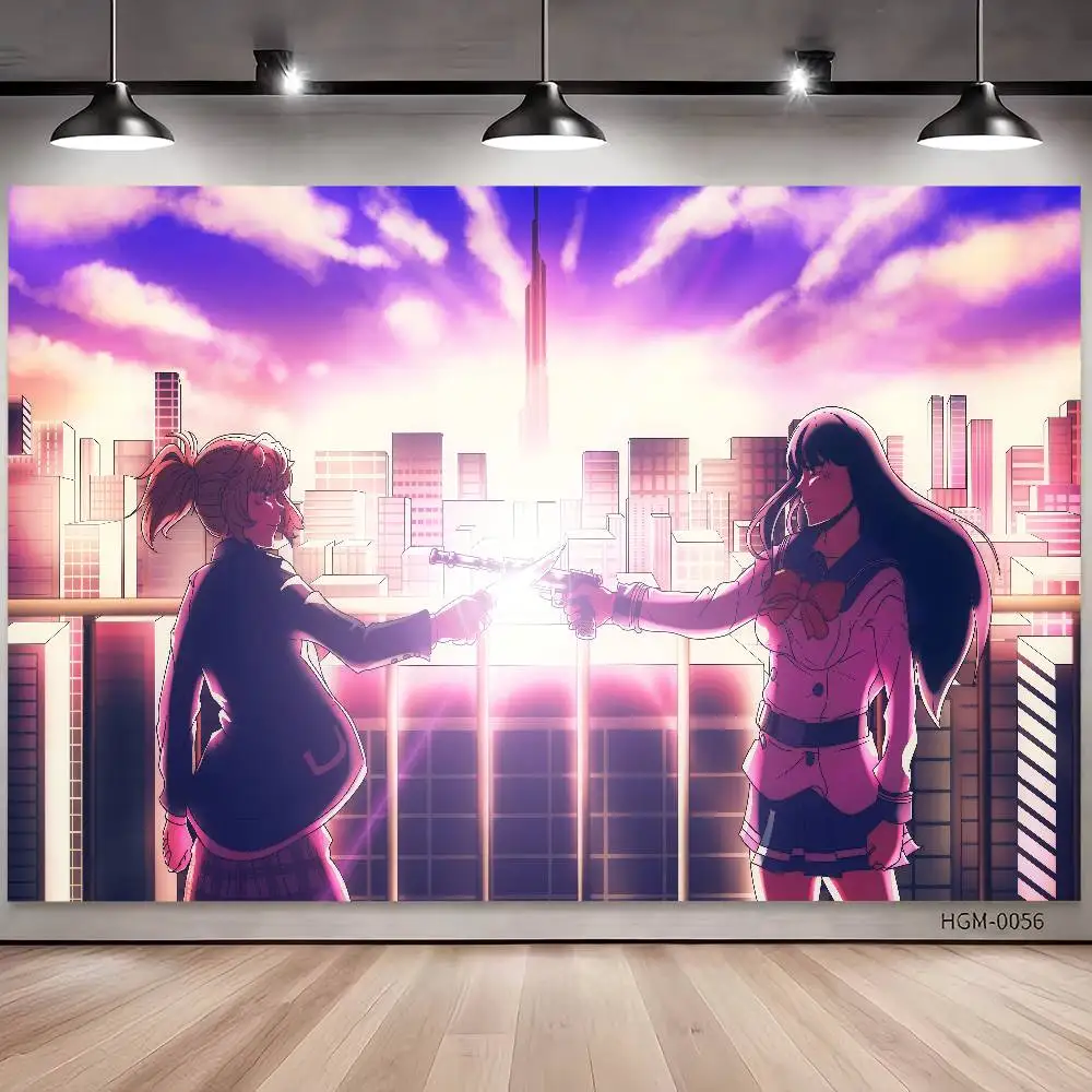 Sfondo di invasione Anime High-Rise per studio fotografico Ragazzi Baby Shower Sfondo fotografico per feste di buon compleanno