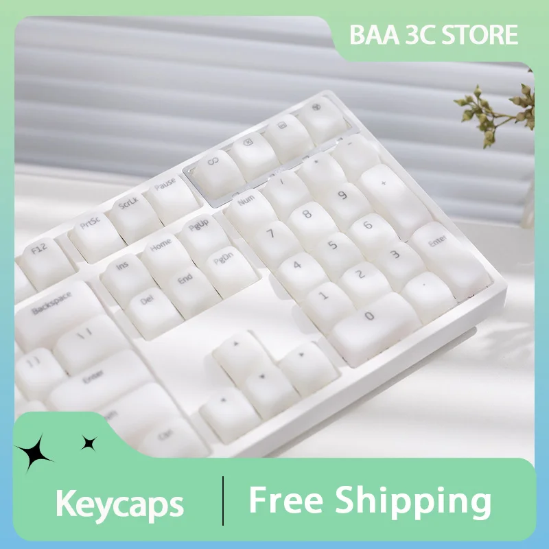 

Ciy Nogi Silicone Mechanical Keyboard Keycaps Translucent Keycaps for 61 87 104 108 Keys PC Accessories