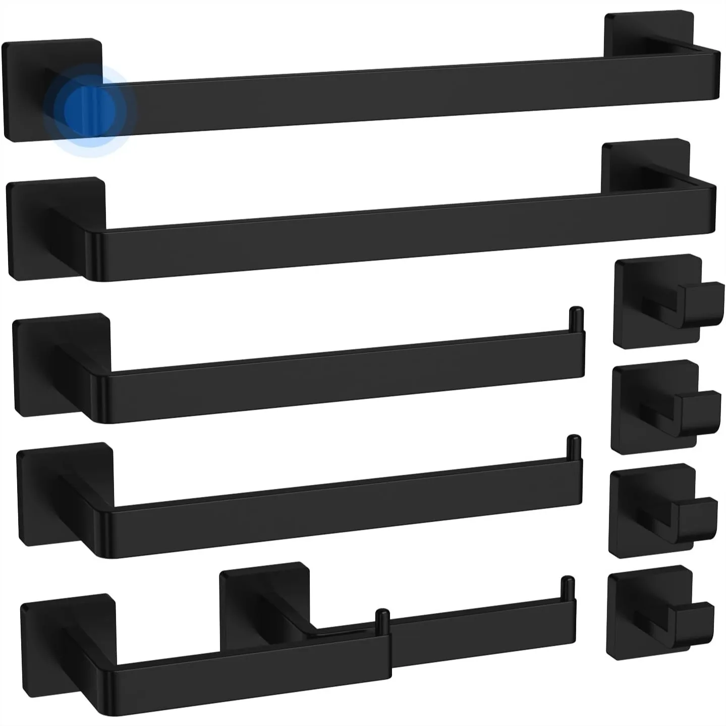 

Toilet Paper Holder Collision Avoidance Towel Racks for Bathroom Thickened 304 Stainless Steel 10-Piece Set No Rust