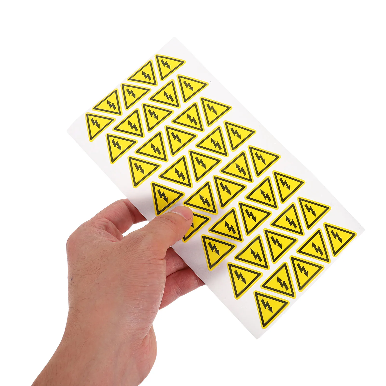 400pcs Yellow Triangle Electrical Warning Stickers Self Adhesive Risk Labels For Power Distribution Cabinets Waterproof Outdoor