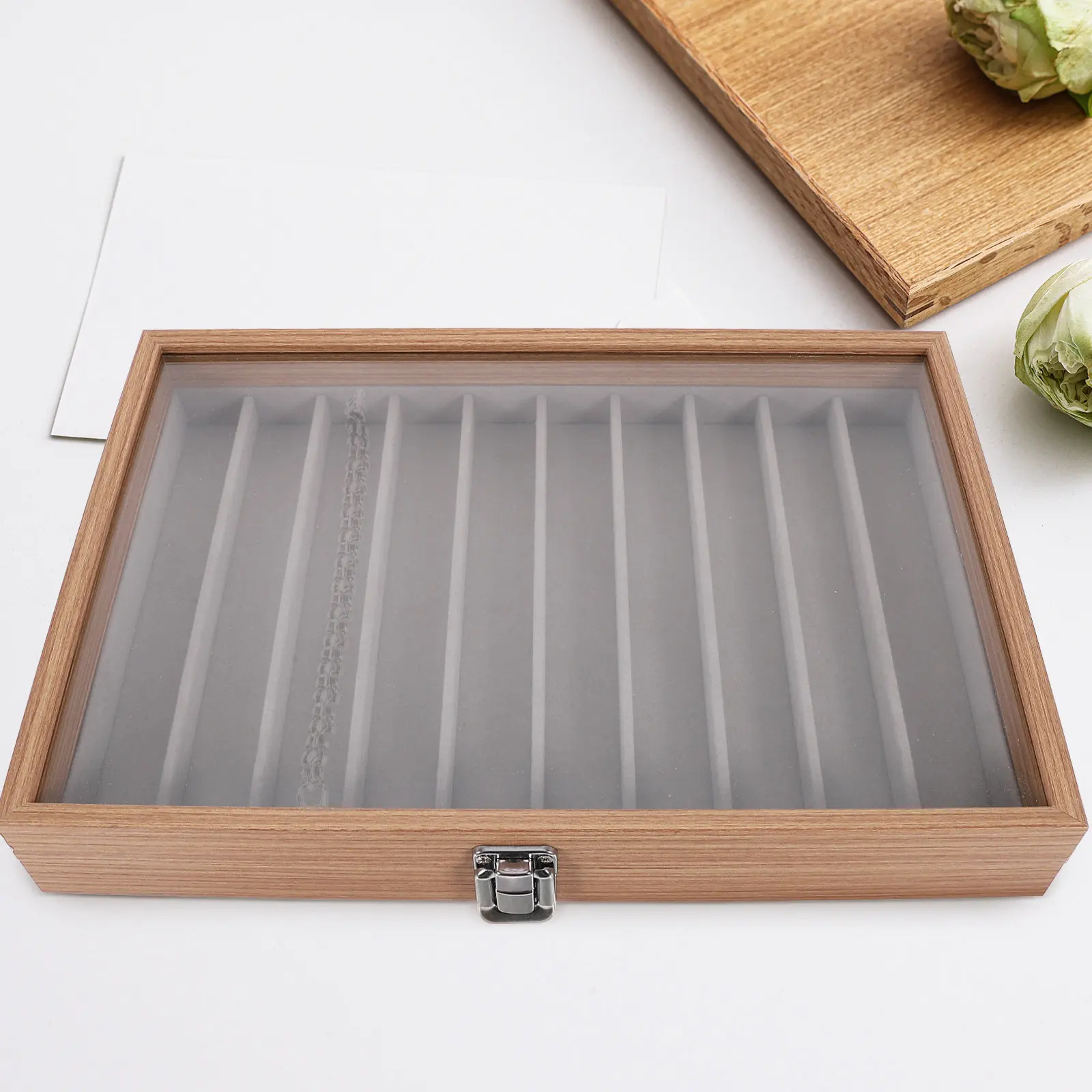 

Jewelry Organizer Necklace Box for Earrings Pendants Brooches Hairpins Made of Acrylic Density Board Lightweight