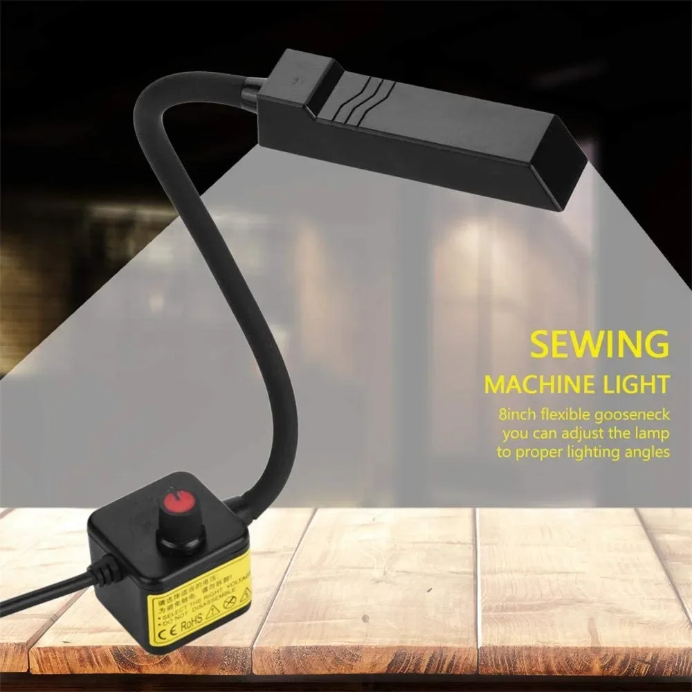 Lámpara de Trabajo Flexible Multifuncional con 30 LED Regulables para Máquina de Coser, Iluminación Industrial, con Imán para Taladro de Banco y Torno