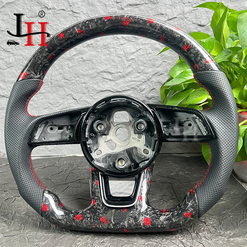 Forged Carbon Fiber Steering Wheel Suitable For Audi A4 B9 A3 8Y A5 S3 S4 RS3 RS4 Models With Heating Function,Car Accessories