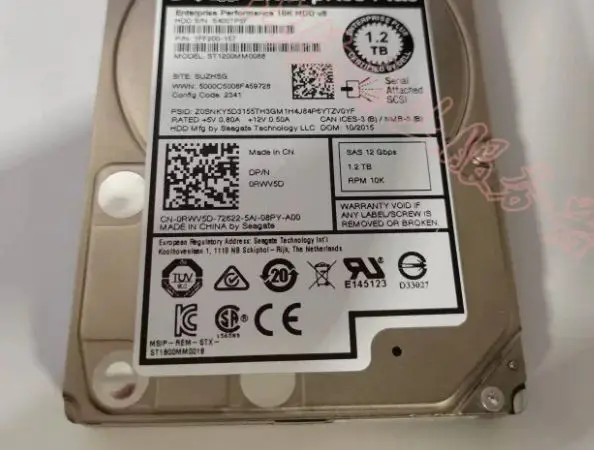 

For 1.2TB 0RWV5D ST1200MM0088 0MFK2F ST1200MM0009 1.2T 10K SAS EQ storage server hard disk