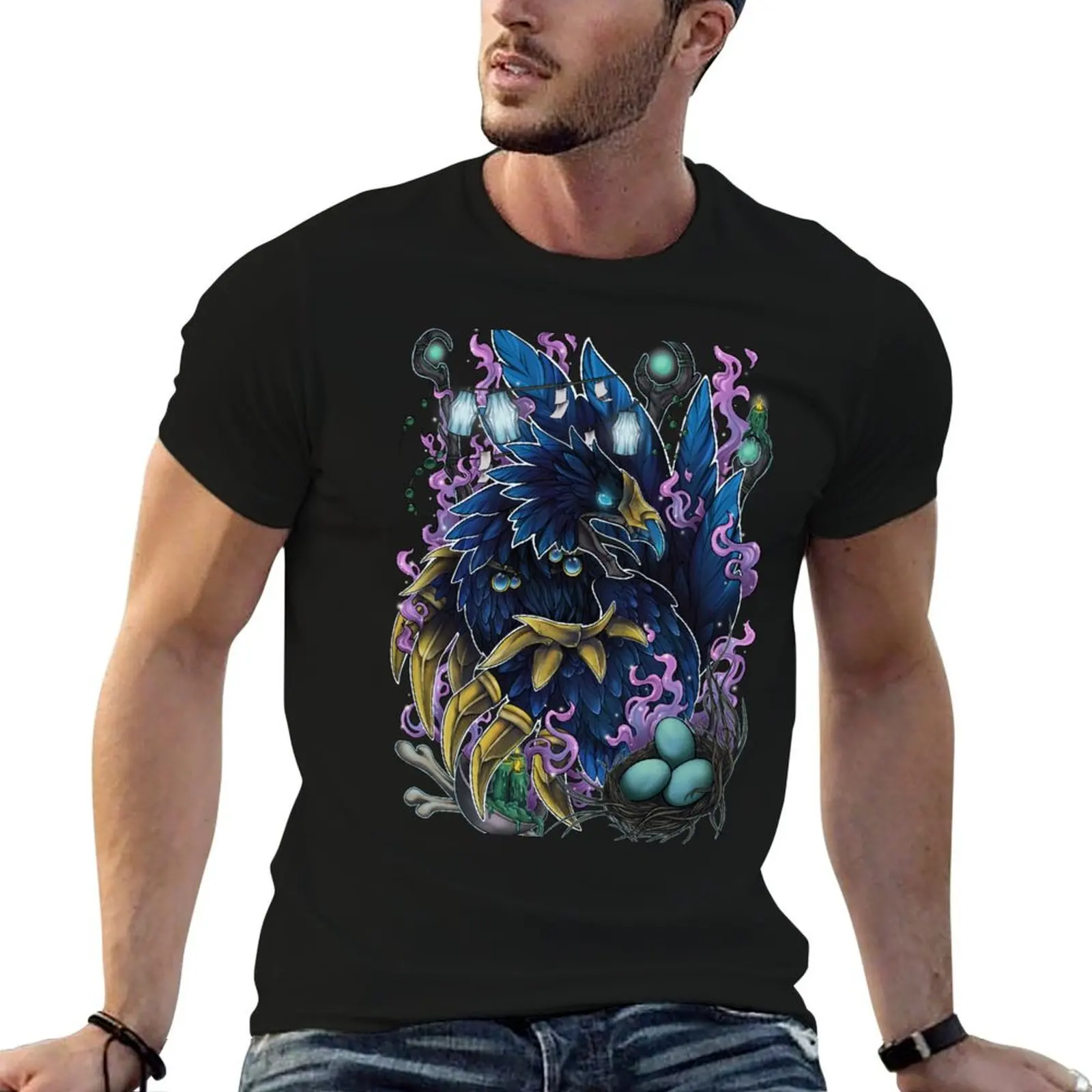 

Anzu the Raven Lord T-Shirt man t shirt heavy cotton cotton tshirt 100% t shirt custom print T-shirt
