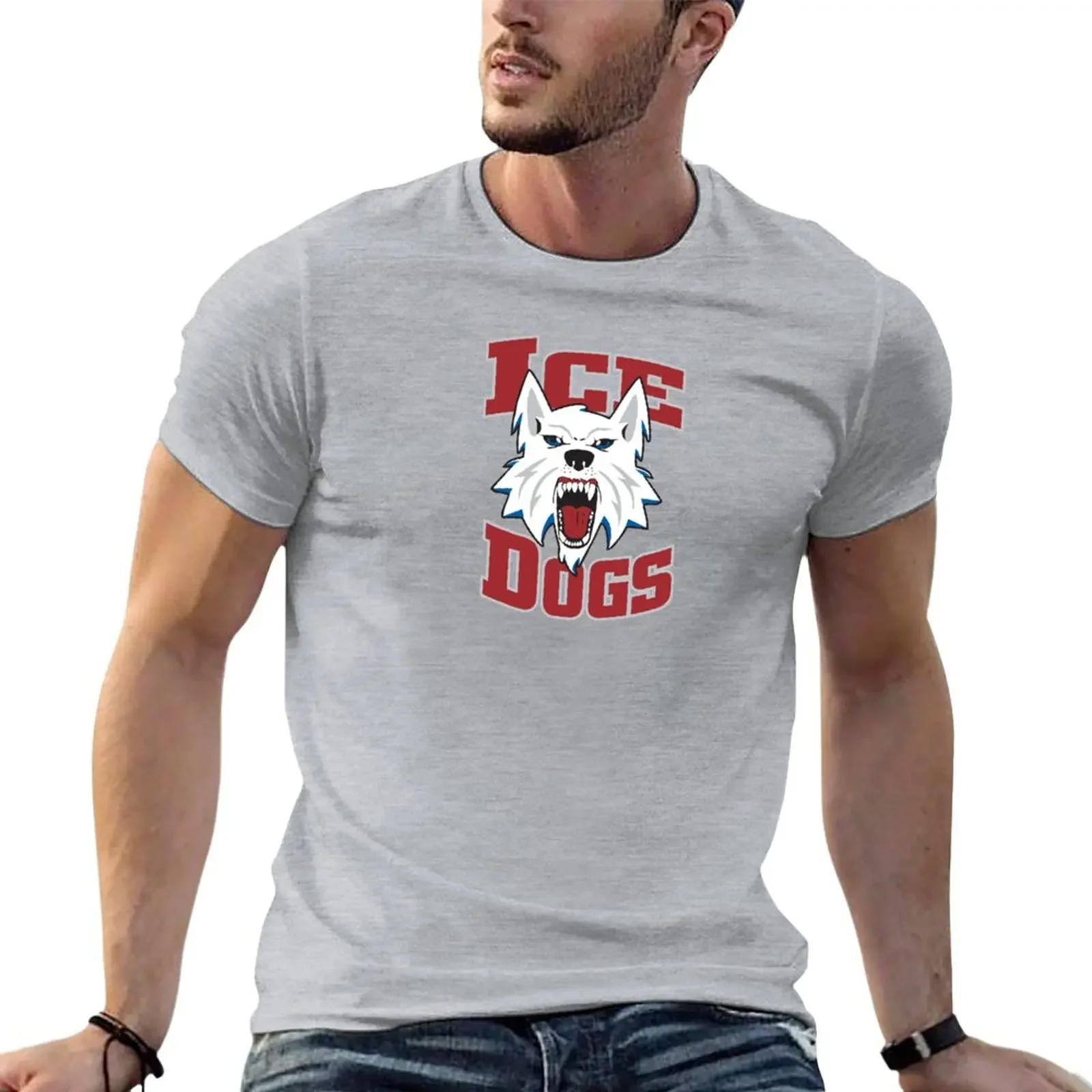 Fairbanks Ice Dogs Logo T-Shirt plus size tops oversized sports fans Men's t shirts