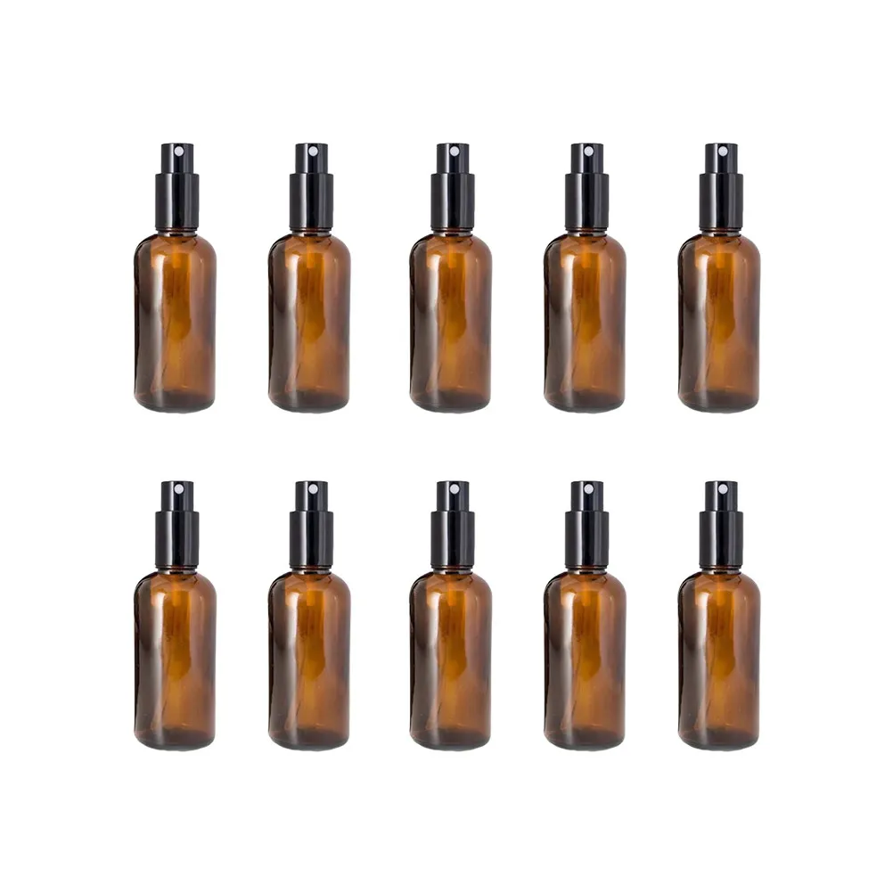 10Pcs 20Ml Brown Glass Spray Bottles Travel Size Leakproof Refillable Mist Sprayer for Essential Oils Toner Lotion Subpackaging