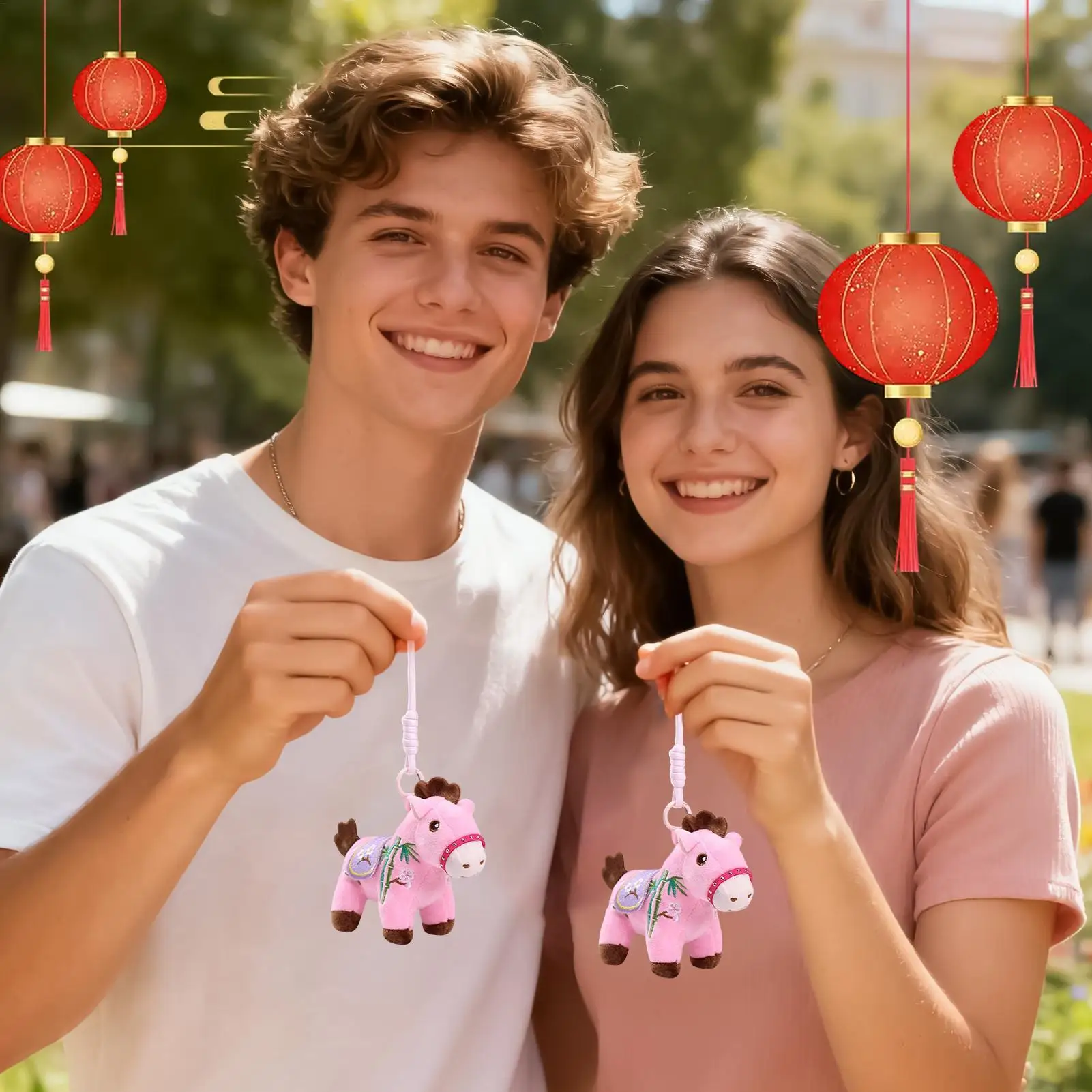 พวงกุญแจตุ๊กตาสัตว์น่ารัก รูปม้า การ์ตูน ของตกแต่งกระเป๋า ของขวัญเด็กผู้หญิง ยอดนิยม