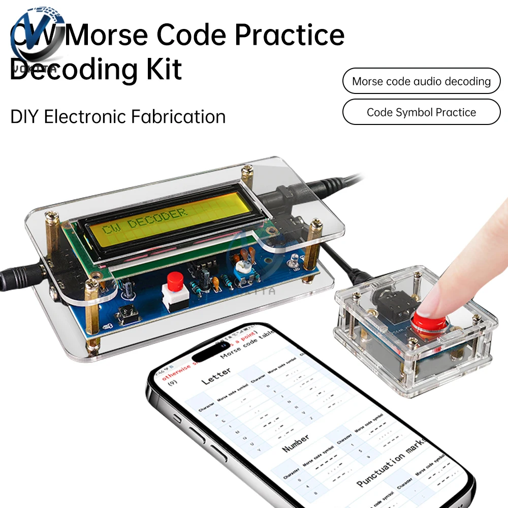 

DC 9V CW Morse Code Decoder Bulk Circuit Board Wireless Transmitter Receiver DIY Welding Practice Electronic Manufacturing Kit