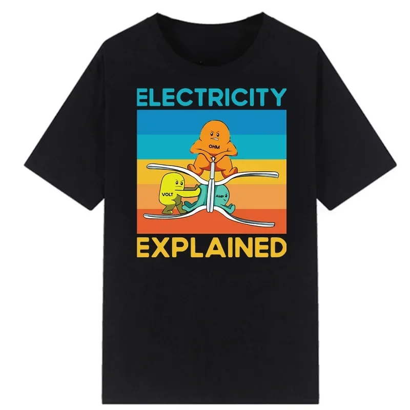 Ohmsches Gesetz Ohm Elektronik-T-Shirt Neuheit Elektroingenieur Lustiges Grafik-T-Shirt Damen Klassische Streetwear Ropa Hombre Bequeme Oberteile – Detail 7