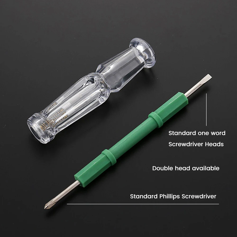 AC100-500V Double Headed Screwdriver Measuring Pen Flat Cross Dual Use Screwdriver Voltage Detector Test Pen Electrician Tool