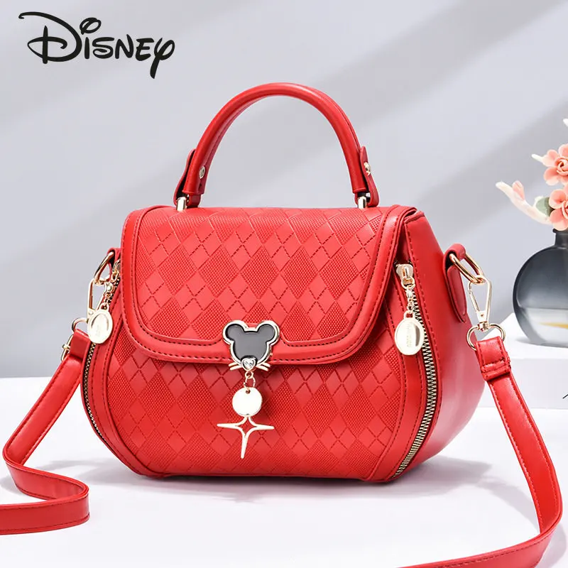 Disney Mickey New Women\'s Bag Solid Color Fashion Large Capacity Women\'s Crossbody Bag Casual Versatile Shopping Shoulder Bag