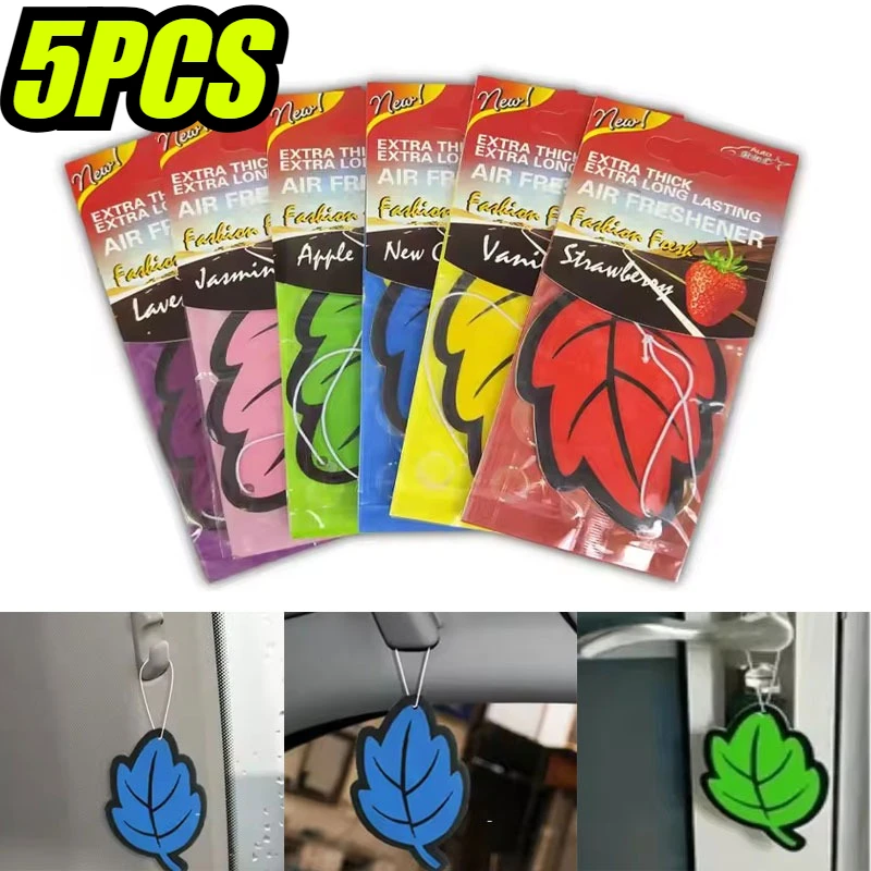 

5PCSLeaf Shaped Car Air Freshener Decorative Hanging Paper Fragrance 6 Flavours Car Interior Accessories