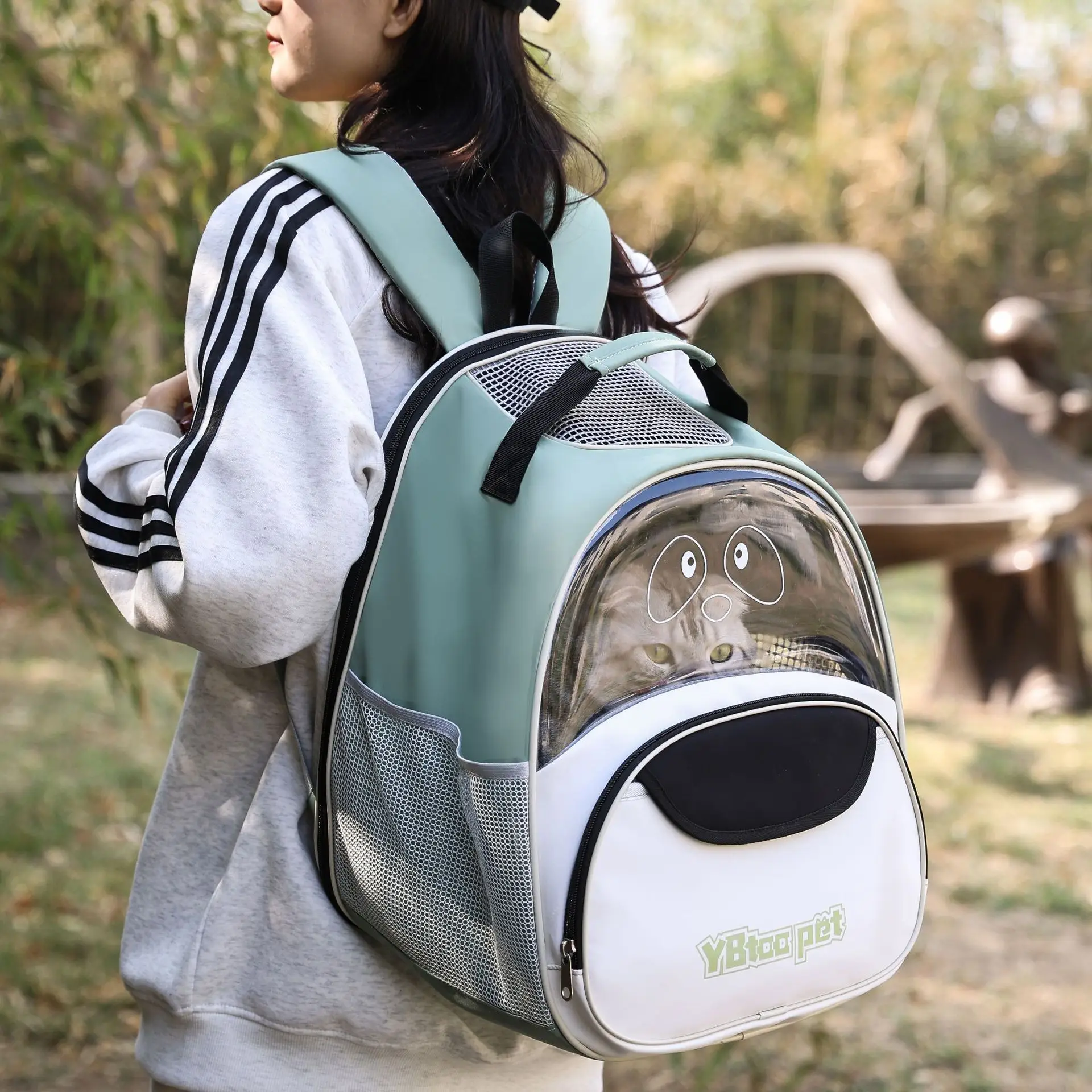 

Ventilation Large Capacity Cat Carrier Backpack Foldable Cat Backpack Adjustable Strap Pet Carrying Bag For Outdoor Travel