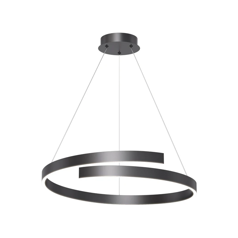 Spiralförmiger Kronleuchter in Schwarz/Weiß für Wohnzimmer, Esszimmer, Küche – runde Deckenbeleuchtungskörper, modern, für den Innenbereich, dimmbar, oberflächenmontiert