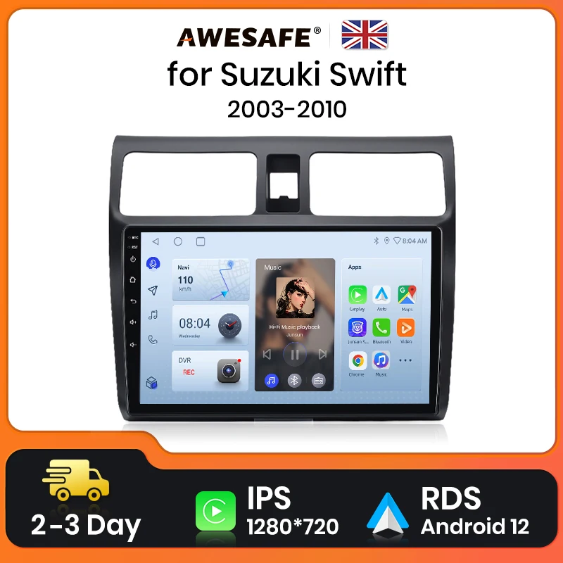 AWESAFE Wireless CarPlay Android Auto Radio For Suzuki Swift 2003 2004 2005 - 2010 GPS Navigation Stereo Car Intelligent Systems