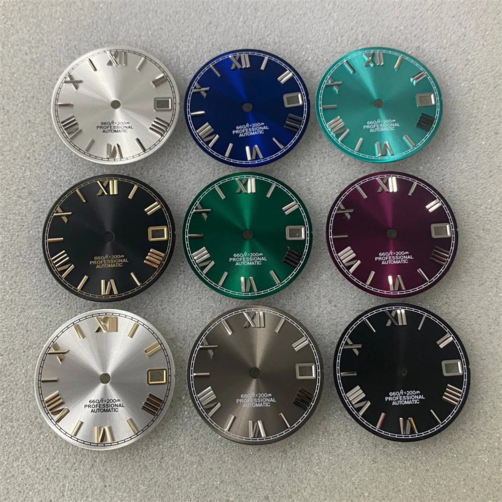 28.5mm NH35 Dial No Luminous Roman Numeral Watch Face for Datejust NH35 NH36 Automatic Mechanical Movement Parts Accessories