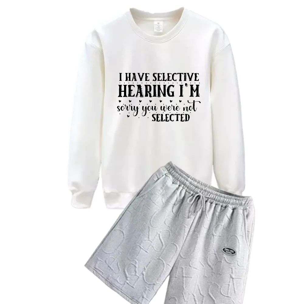 

2025 Men'Spring And Autumn Polyester Fiber Casual Suit Complex English print Set Sports Tshirts+shorts suits Trendy Comfortable