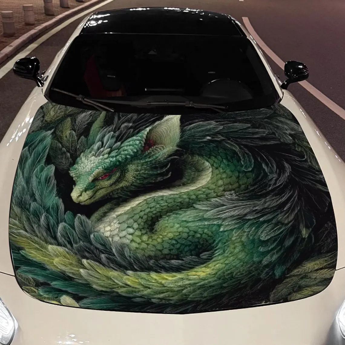 

Зеленый монстр, упаковочная наклейка на капот автомобиля, материал ПВХ, самоклеящаяся водонепроницаемая, противоскользящая краска, доступ к внешней отделке автомобиля