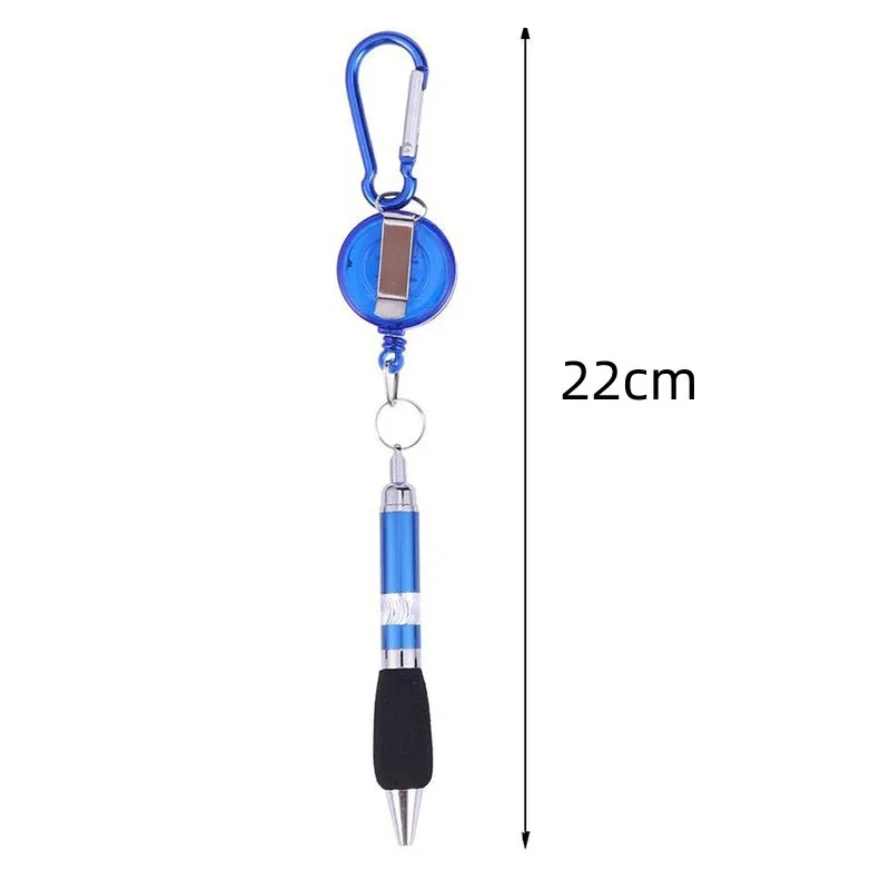 Metal Wire Drawing Pen Mini Drawstring Ballpoint Pens Hanging Rope Writing Pen Mountaineering Chain Keychain Outdoor Writing Pen