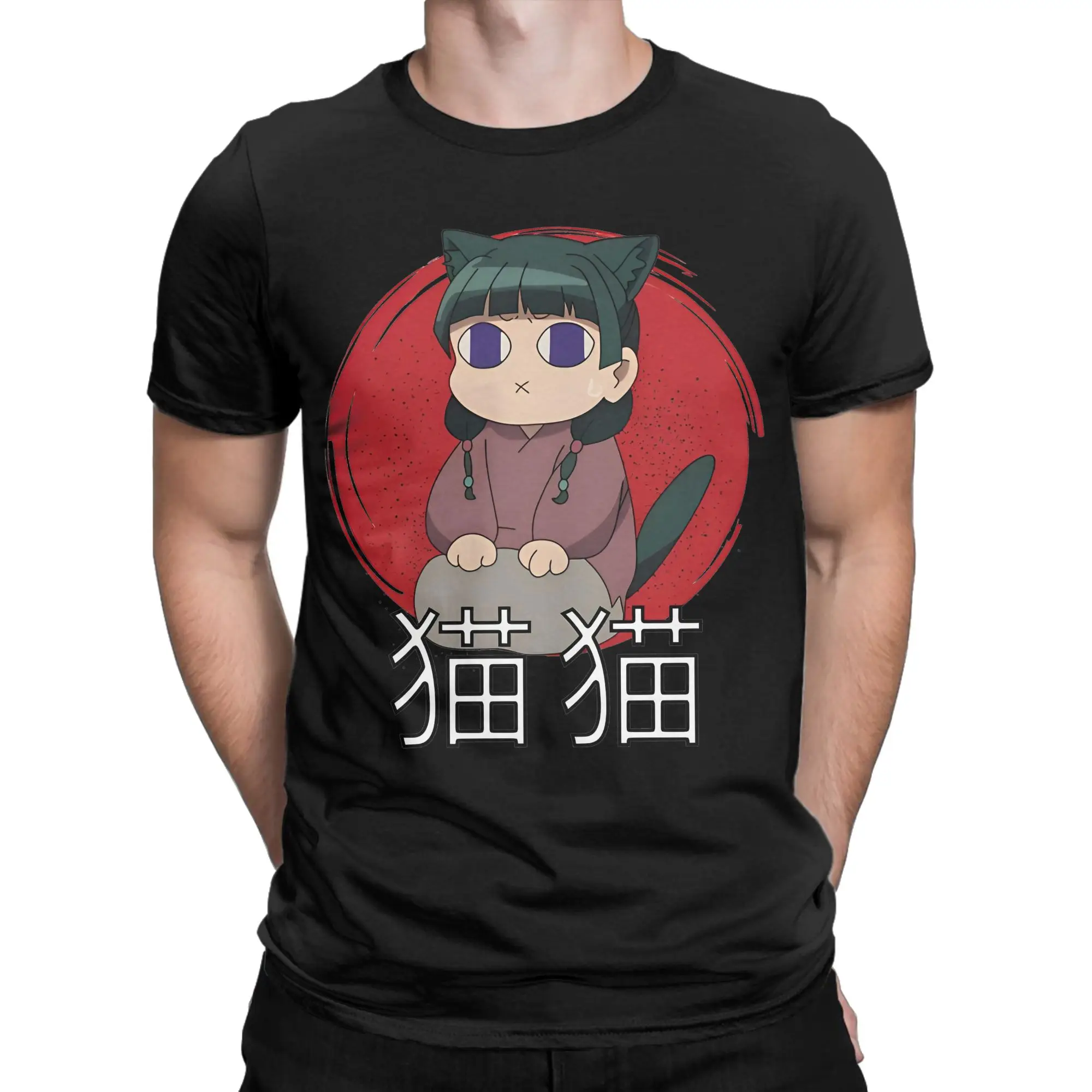 Casual Maomao Chibi T-Shirt Men's Round Neck Short Sleeve Clothes The Apothecary Diaries Cotton Summer Tops Shirts