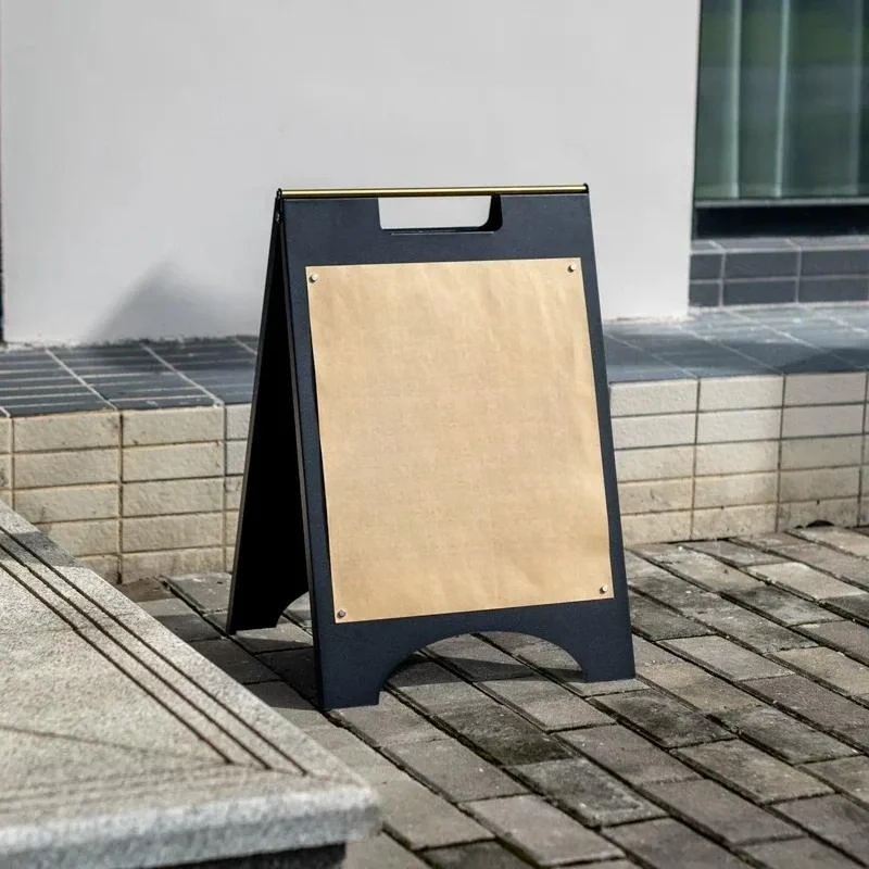 Customizable Double Sided Metal Display Stand, Portable Folding Vertical Billboard for Outdoor Advertising Signage