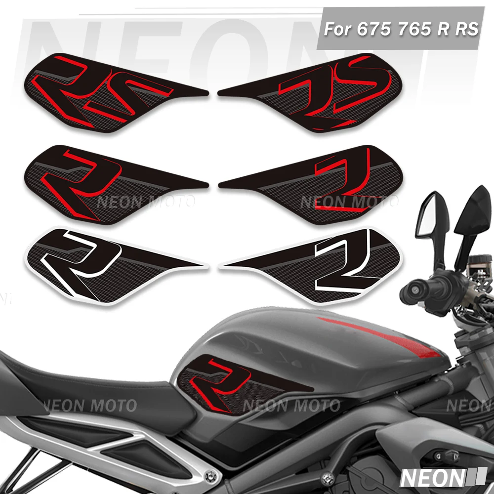 

Motorcycle 3D Stickers For Triumph Street Triple Daytona 675 765 R RS Gas Fuel Oil Kit Knee Fish Bone Tank Pad Protector Decals