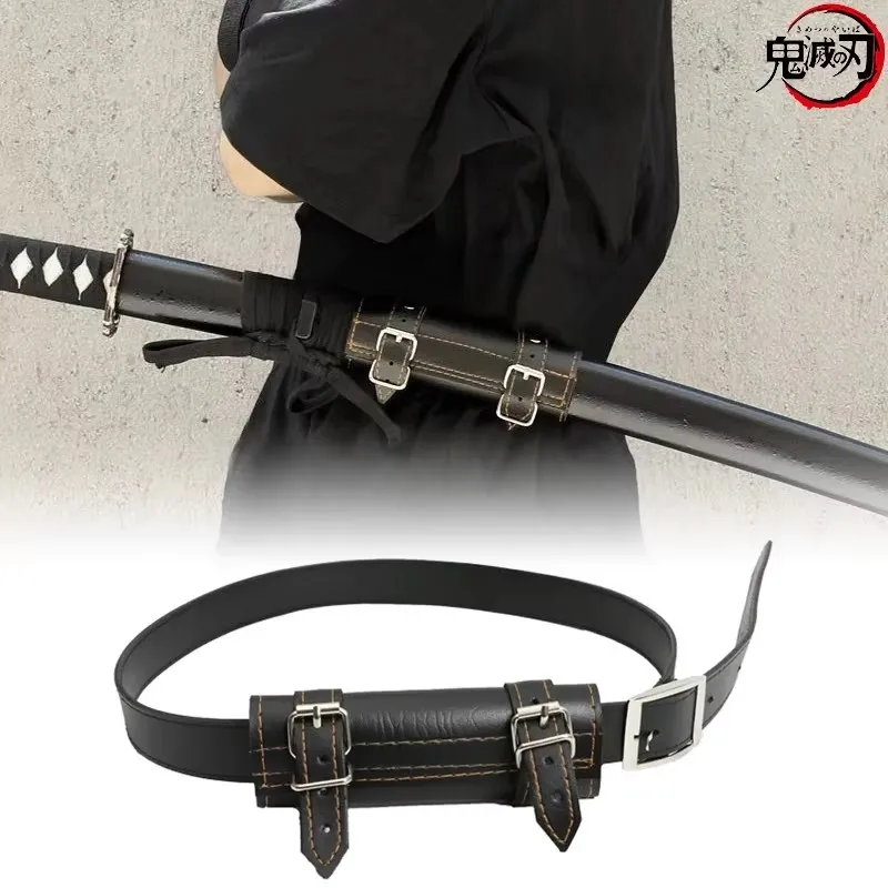 Real Size Katana Belt Holster Demon Slayer Anime Cosplay Prop Samurai Sword Sleeve Waist Japanese Katana Sabre Scabbard Holder