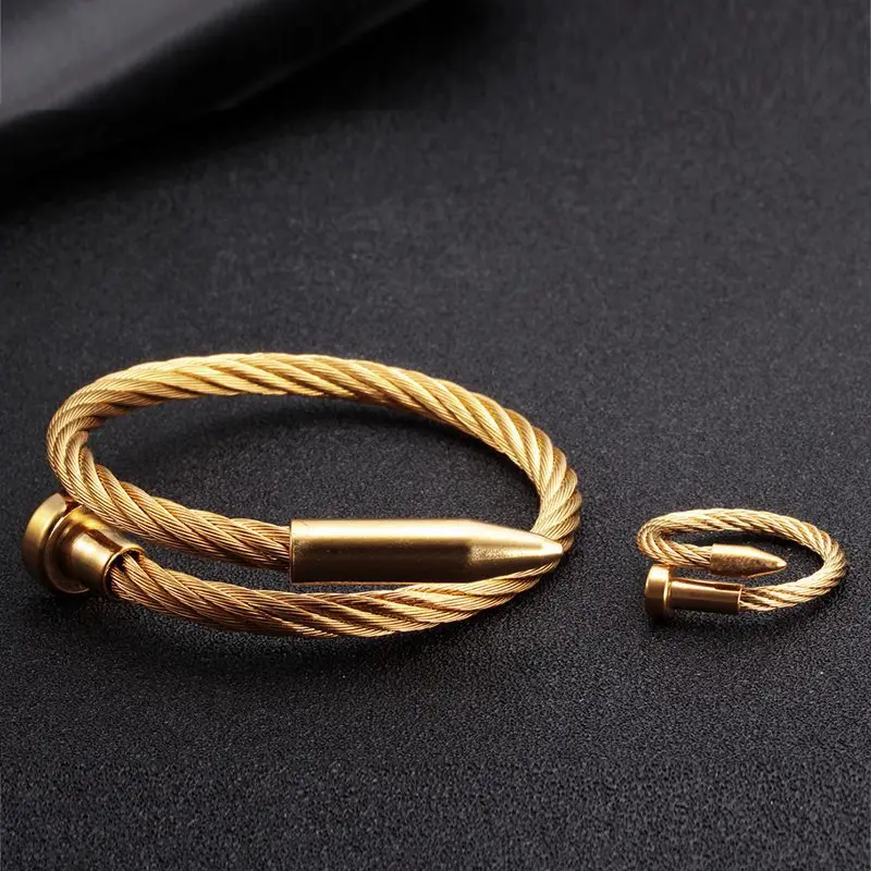 Luxury Braided Open Cuff Men Women Sporty Bangles Classic Stainless Steel Chain Link Fashion Bracelets Jewelry Gift