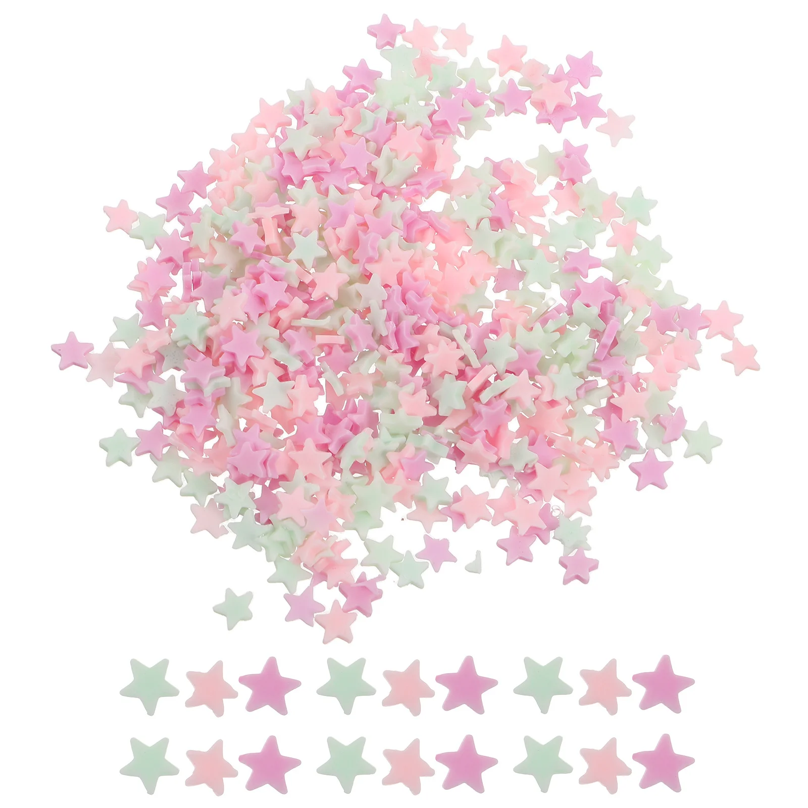 

10Pcs Five Pointed Clay Slices DIY Craft Beads Cream Colorful Sugar Particles for Hair Clips Accessories Crystal Mud