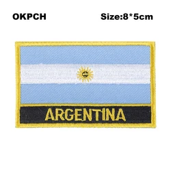 Argentina Flag Embroidery Patches Iron on Saw on Transfer patches Sewing Applications for Clothes in Home&Garden