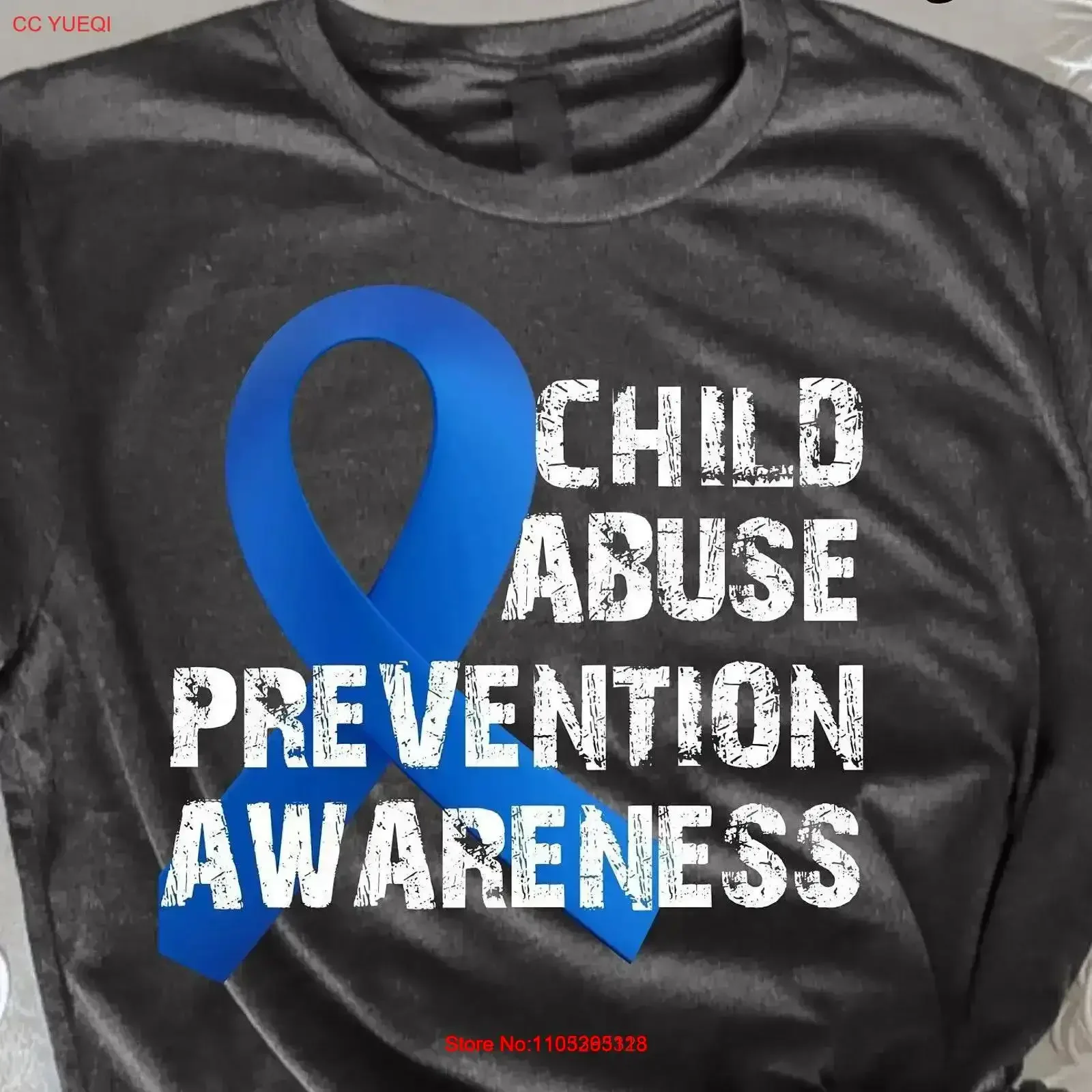 Child Abuse Prevention Awareness T Shirt Stop The Ribbo vintage Washed Soft Slightly Breathable streetwear Stretched Versatile
