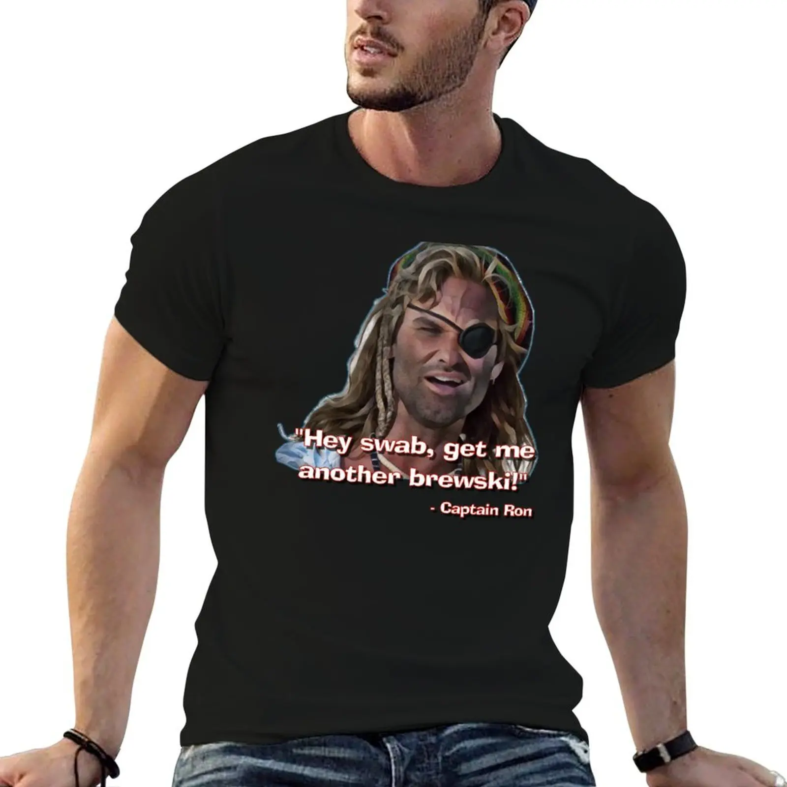 CAPTAIN RON - ¡Hola, camarada, dame otro birrón! Camiseta para hombre, camisetas gráficas para hombre, camisetas de algodón 100% para hombre