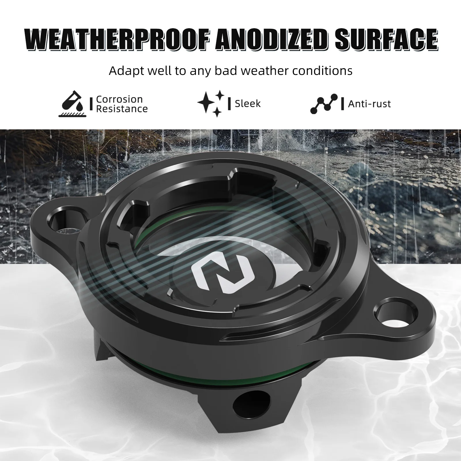 NICECNC ATV Oil Filter Cover for Honda TRX450R 2004-2005 High-Temperature Resistance Leakproof Oil Cleaner Cap #11333-HP1-670