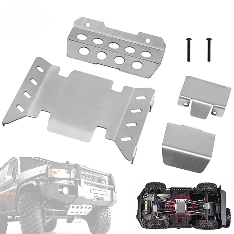 Protetor de armadura de chassi dianteiro e traseiro de aço inoxidável para RGT EX86020 86020 LC71 1/10 RC Car Upgrade Parts Acessórios