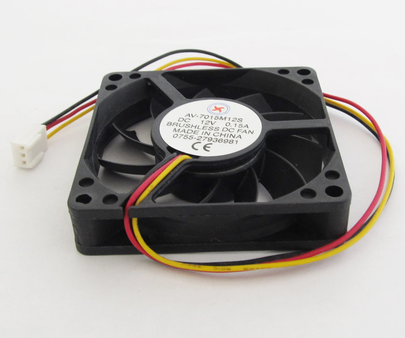 ل 1 قطعة فرش تيار مستمر مروحة التبريد 70x70x15 مللي متر 7015 11 شفرة 12 فولت 3 دبوس موصل- #2