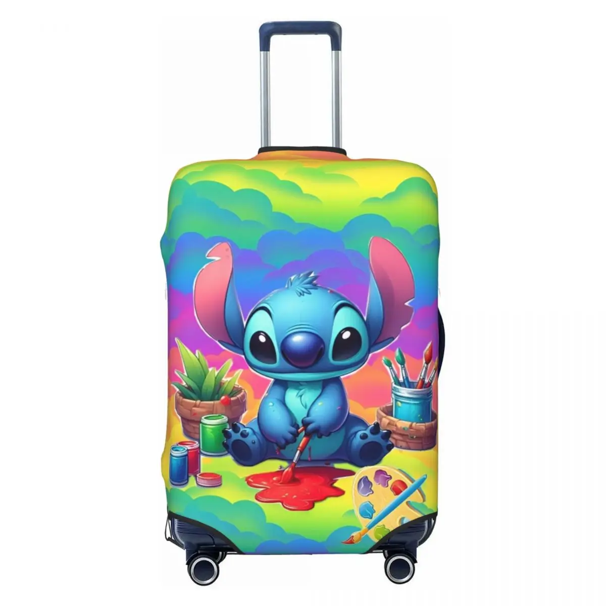 

Stitch Rainbow Print Suitcase Cover Flight Travel Practical Luggage Case Protector