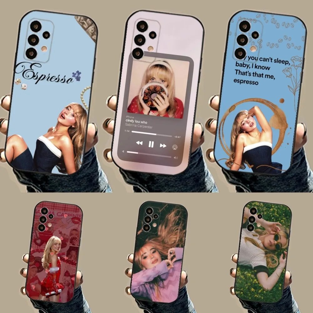 

Singer Sabrina C-Carpenter Phone Case For Samsung S24,23,23,22,30,21,10,9,Note20 Ultra,Lite,Ultra,5G,Plus,FE,Black Soft Case