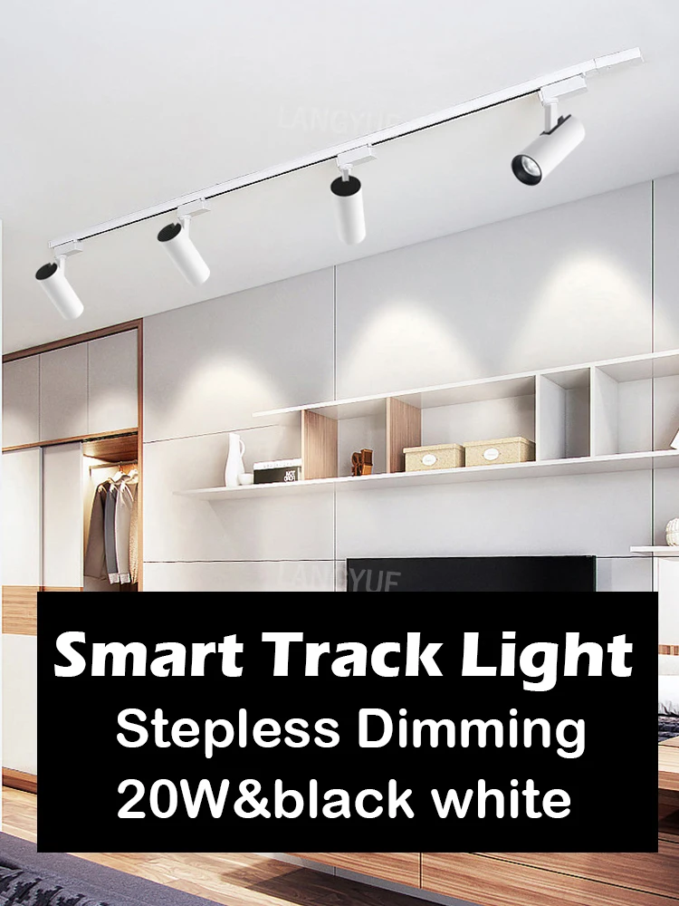 Imagem -02 - Led Cob Smart Track Light Stepless Dimming Spotlight Iluminação da Trilha do Teto Lojas de Roupas Home Kitchen And Bedroom