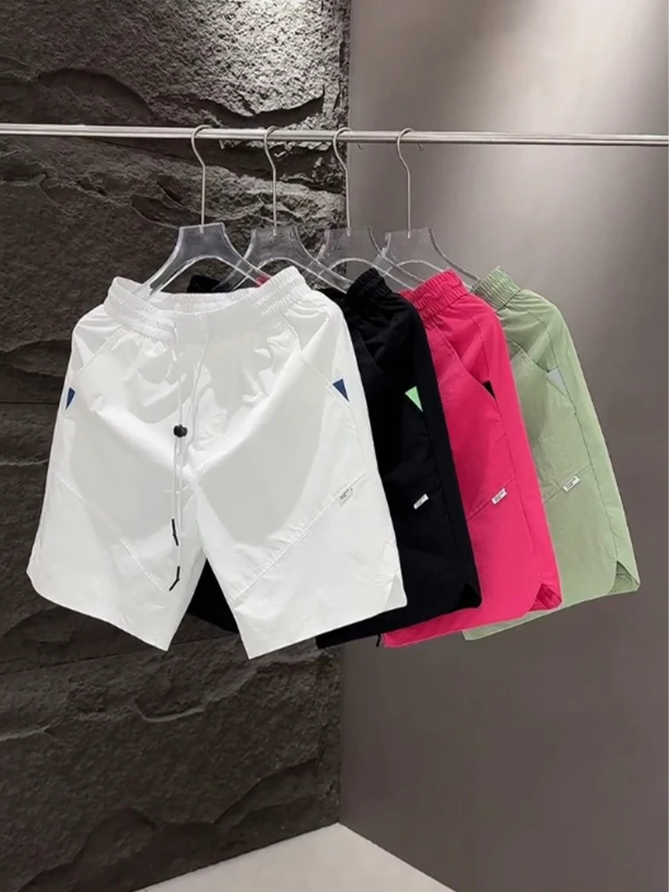 

Qui Dry Summer New Men's orts Casual Beach Pants Loose Fit Five-Quarter Length Breathable Durable Straight Leg Casual Tro...