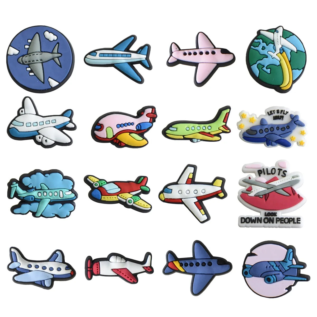 1pcs Toys Airplane Pins Shoe Charms for Crocs Shoe Accessories Decorations Boys Girls Kids Jeans Women Xmas Party Gifts Favors