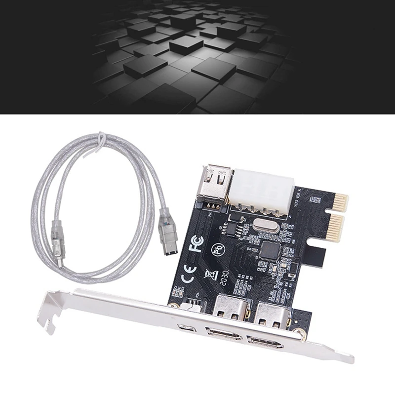 WISH PCI-E 1X 1394 4-portowa karta przechwytująca wideo DV HD Karta Firewire 800/400/200/100 Mb/s Obsługuje wymianę podczas pracy na komputerze stacjonarnym
