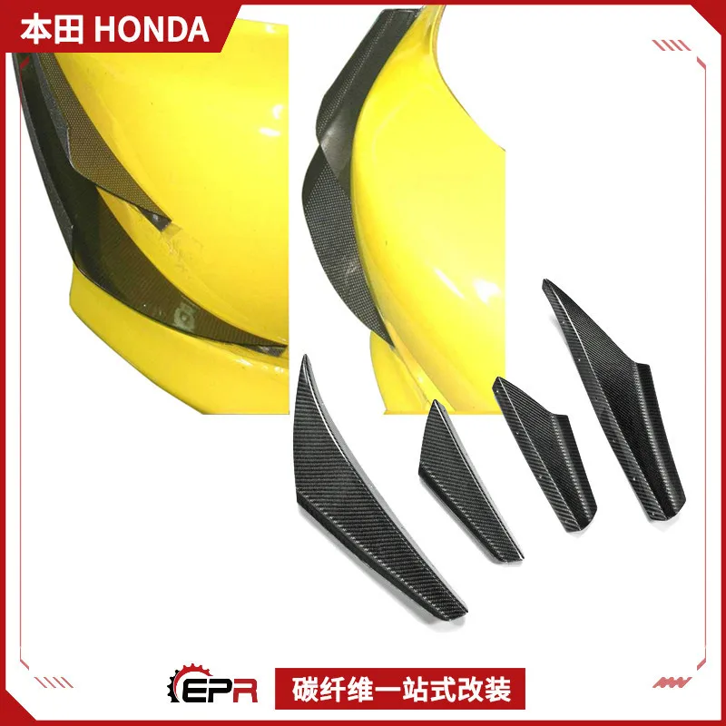 

Подходит для Honda Civic Type R EK9, передний воздушный нож из углеродного волокна, воздушное полотно переднего спойлера