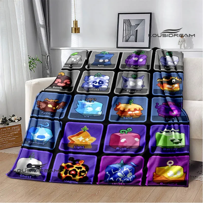 3D game B-blox fruits printed blankets children's warm blanket soft and comfortable blanket home travel blanket birthday gift